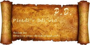 Pintér Dávid névjegykártya