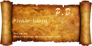Pintér Dávid névjegykártya